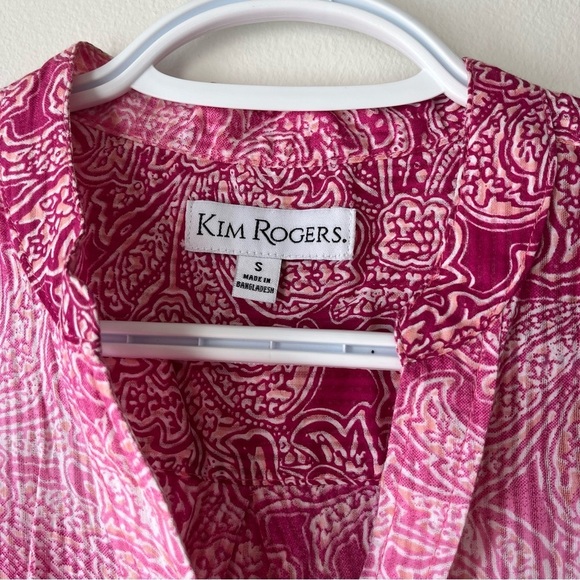 Kim Rogers Pink Paisley Sleeveless Blouse women’s Size Small Ombré 100% cotton - Picture 2 of 9